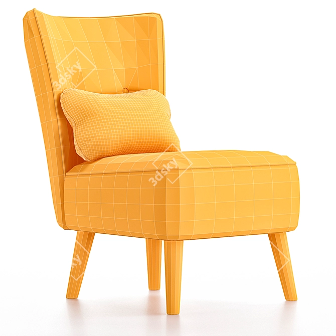 Stylish Steos Velvet Ocean Chair 3D model image 5