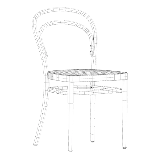 Classic Thonet 214 Chair Oak 3D model image 6