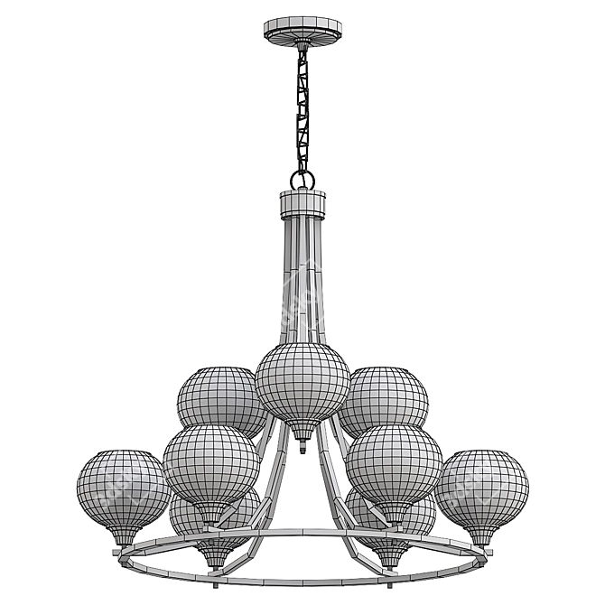 Paramount Matte Black Brass Chandelier 3D model image 2