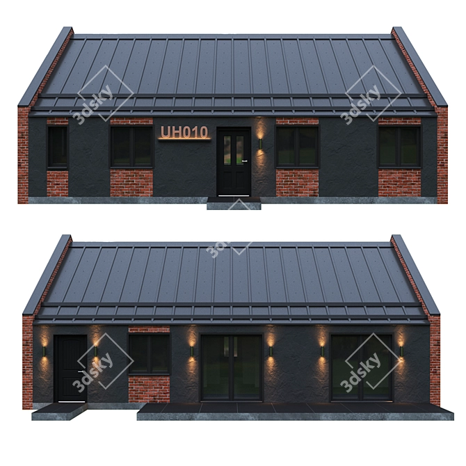 Modern Barnhouse Design: Urban Living 3D model image 2