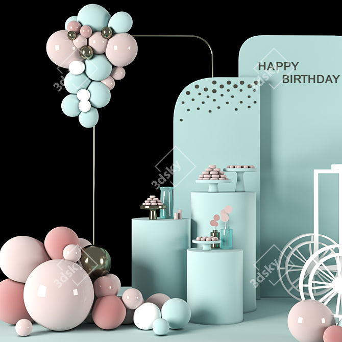 Party Perfect Birthday Set 3D model image 7