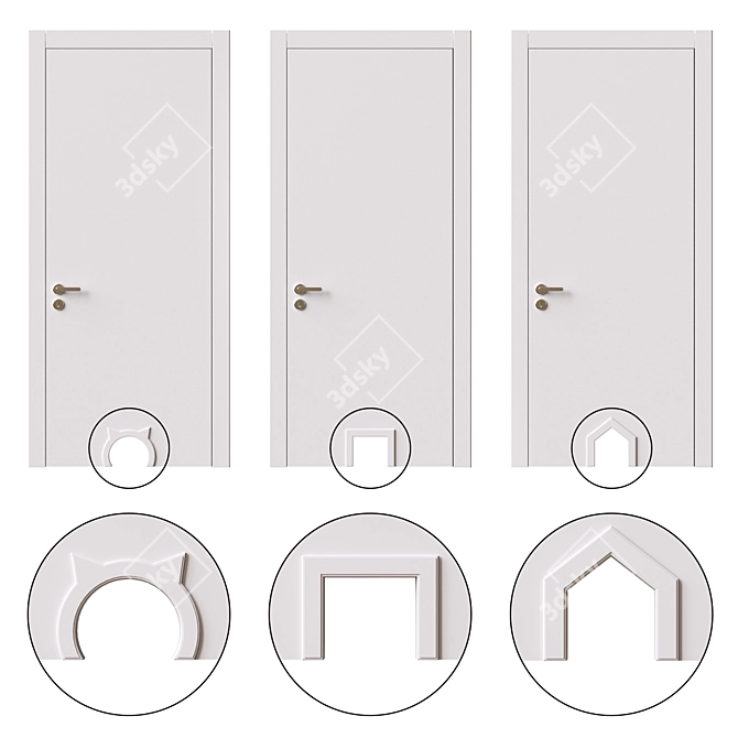 Cat Doors Selection Kit, Modern & Classic 3D model image 2