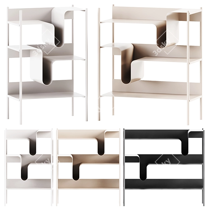  True Design Wave Bookshelf Collection 3D model image 1