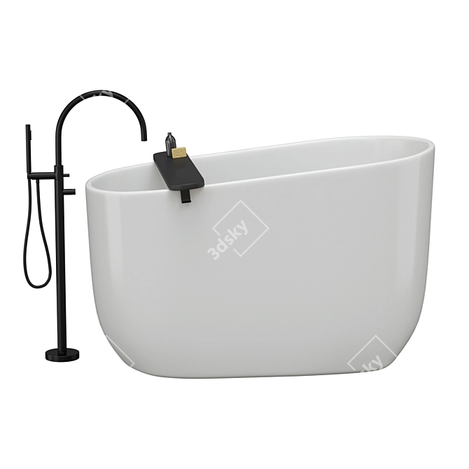 Contemporary Dip Bathtub by Rexa 3D model image 1