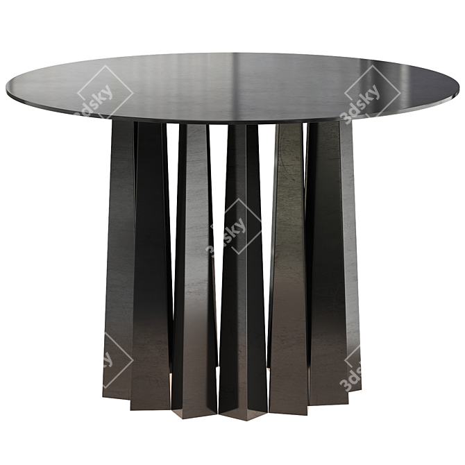 Sleek Noir Column Dining Table 3D model image 1