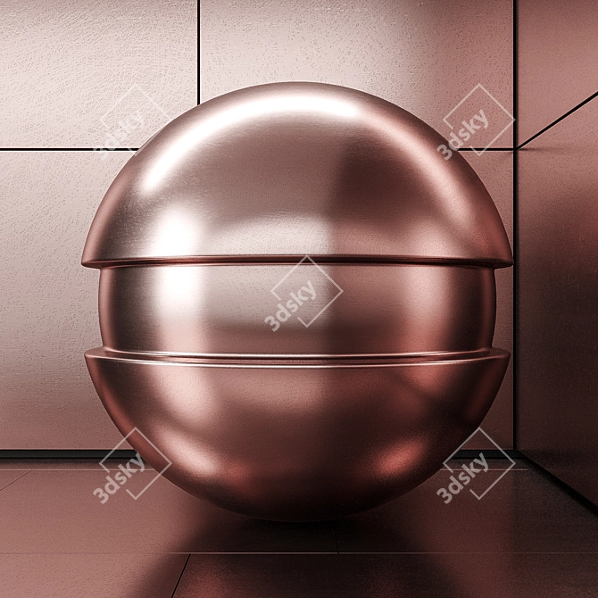 Seamless Brushed Copper Texture 3D model image 2