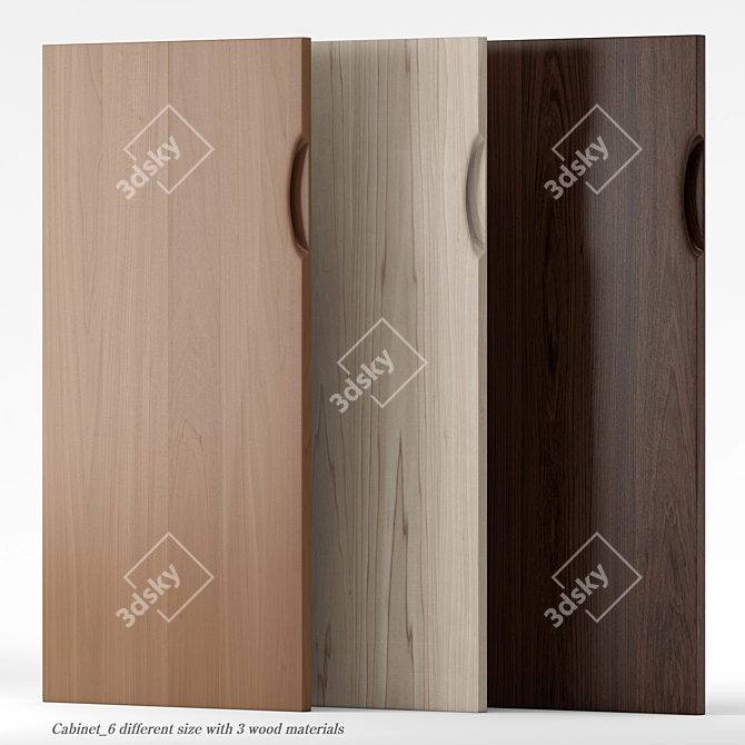 Premium Wood Cabinet Doors Set 3D model image 1