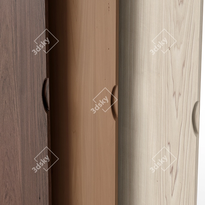 Premium Wood Cabinet Doors Set 3D model image 3