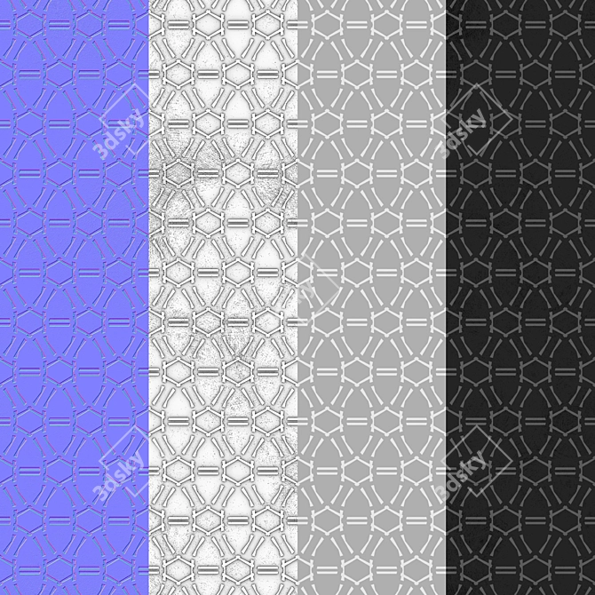 Seamless Metal Texture Set 3D model image 3