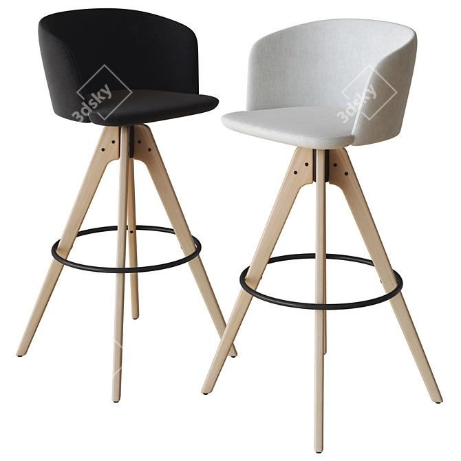 Sleek NYM Stool Pedrali 3D 3D model image 1