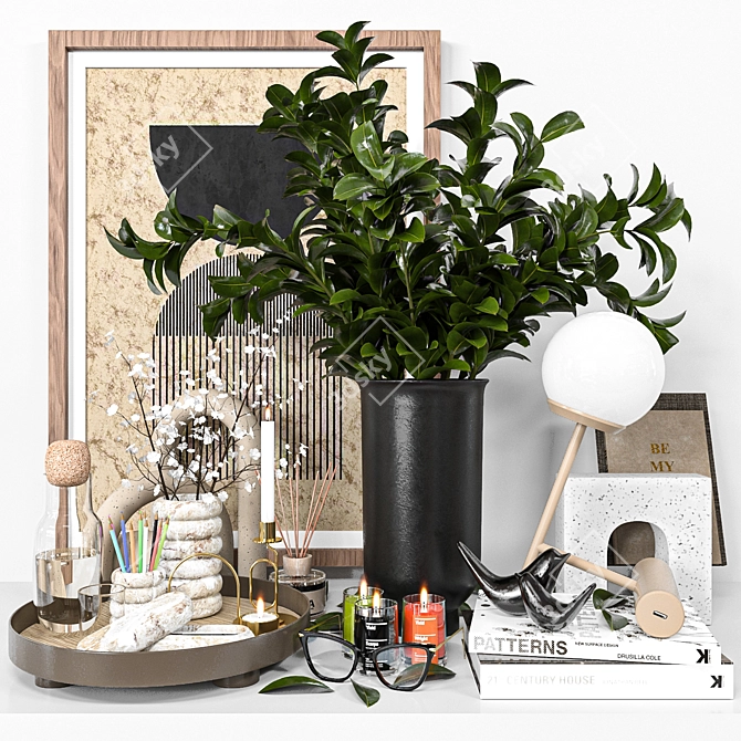 Modern Decorative Home Accent Set 3D model image 1