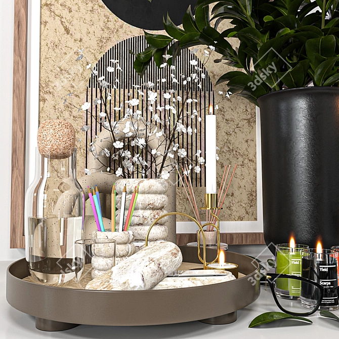 Modern Decorative Home Accent Set 3D model image 2