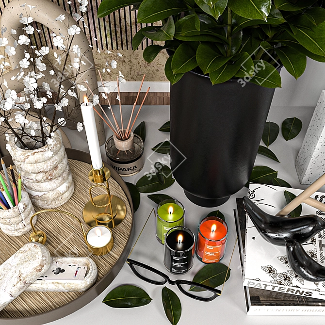Modern Decorative Home Accent Set 3D model image 6