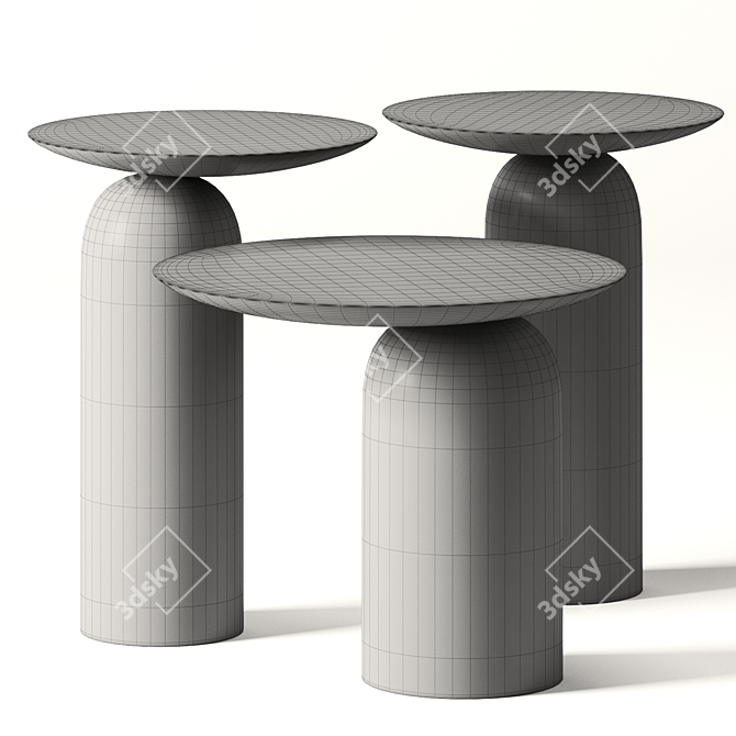 Basta Wooden Disco Table Set 3D model image 2