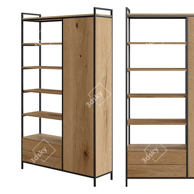 Modern Industrial ASTER MAX Wardrobe 3D model image 2