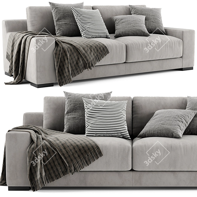 Modern West Elm Dalton Sofa 3D model image 1