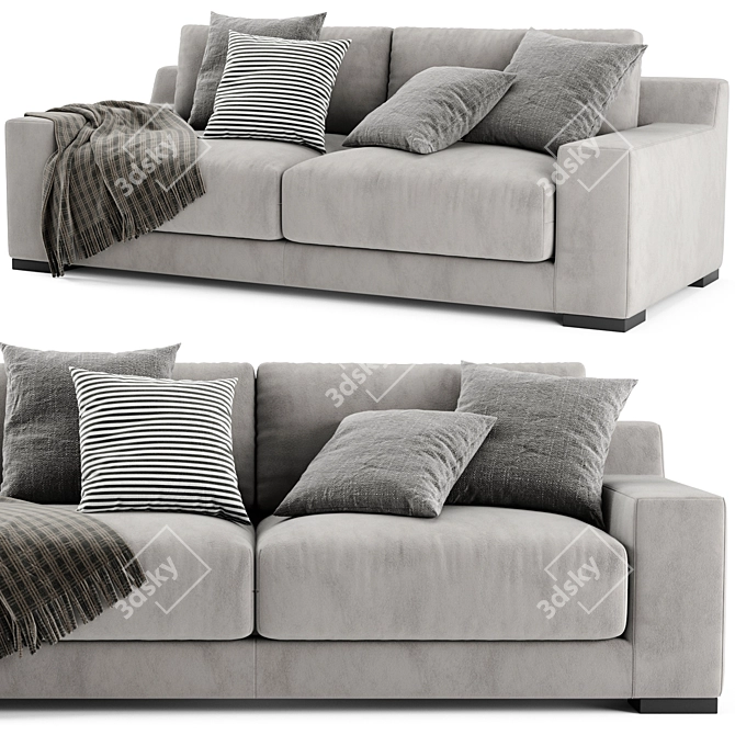 Modern West Elm Dalton Sofa 3D model image 3