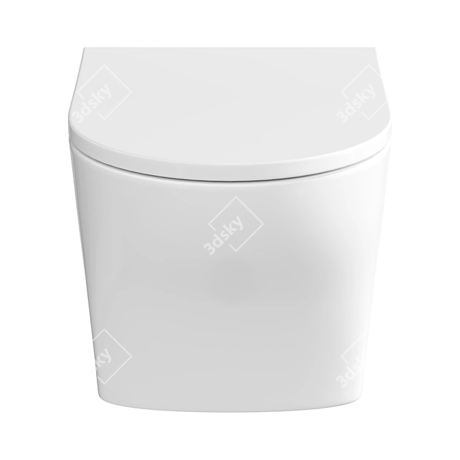  Glossy White Hanging Toilet 3D model image 2