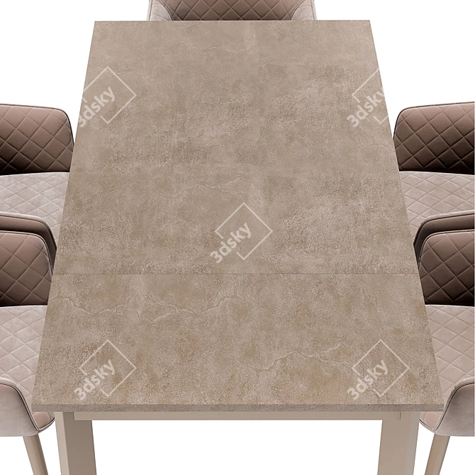 Modern Dining Set: Chair & Table 3D model image 2