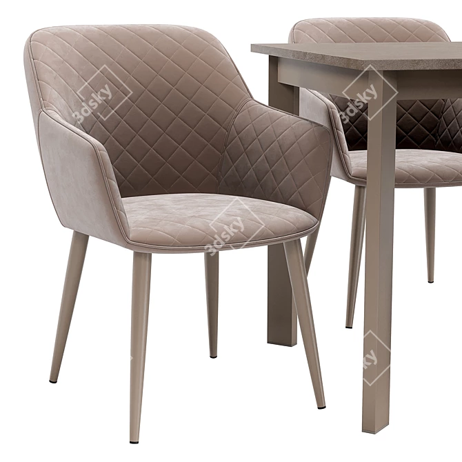 Modern Dining Set: Chair & Table 3D model image 3