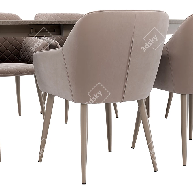 Modern Dining Set: Chair & Table 3D model image 4
