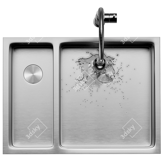 High-Quality Sink & Faucet Model 3D model image 3