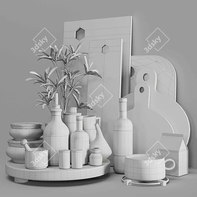 High-Quality Kitchen Accessory Set 3D model image 3