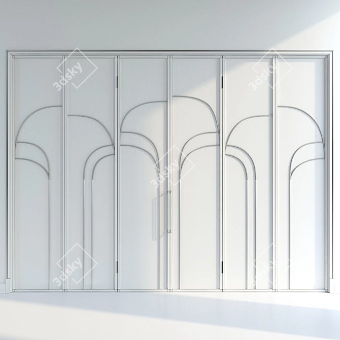 Embossed Glass Door 3D model image 3