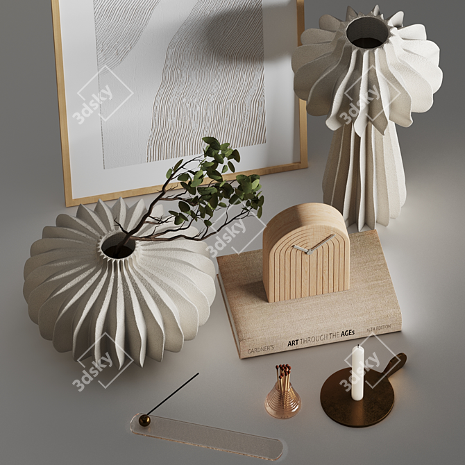 Lithos Vases Decor Set 3D model image 4
