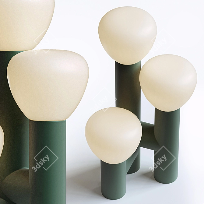 Minimalist 3-Light Table Lamp 3D model image 2