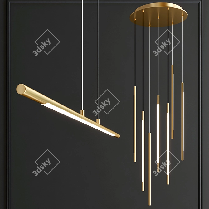 Saber LED Pendant Collection Heal's 3D model image 2