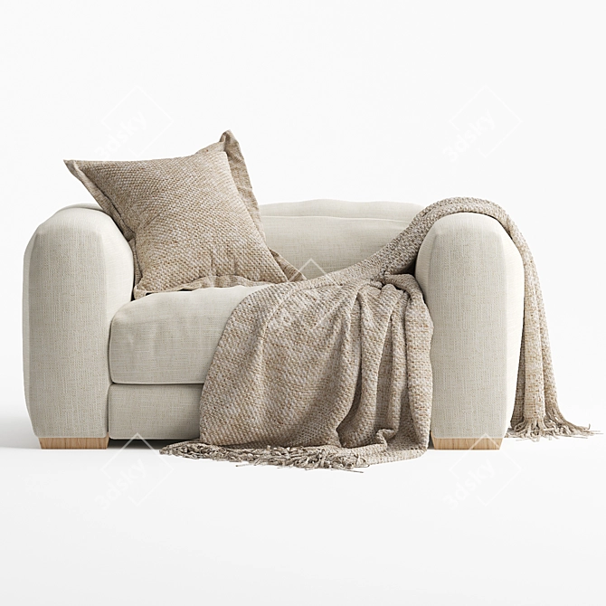 Natural One Seater Corner Sofa 3D model image 3