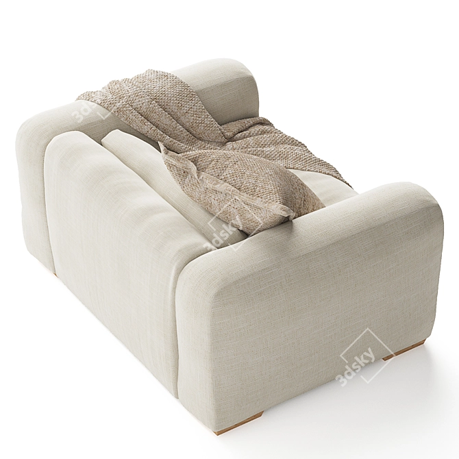 Natural One Seater Corner Sofa 3D model image 6