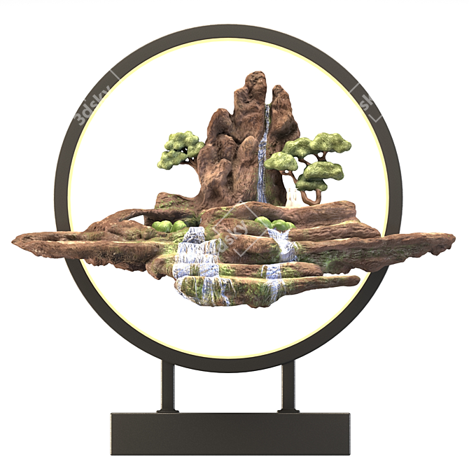 Tibetan Mountain PBR Table Lamp 3D model image 1