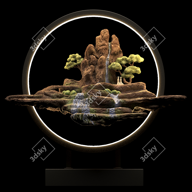 Tibetan Mountain PBR Table Lamp 3D model image 3