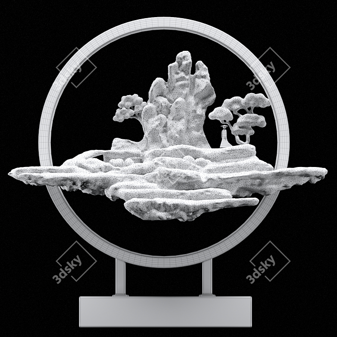 Tibetan Mountain PBR Table Lamp 3D model image 5