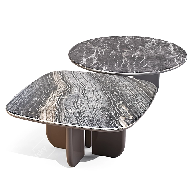 Sculptural Italo Dining Tables Set 3D model image 5