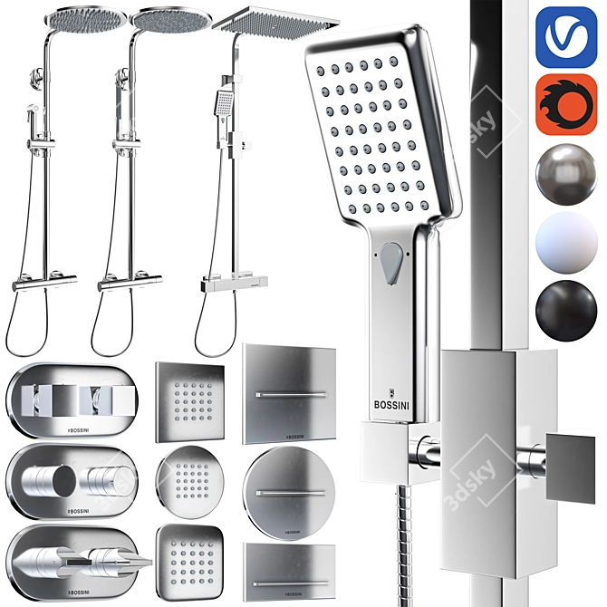 Bossini Faucet Set: Elegance Redefined 3D model image 2