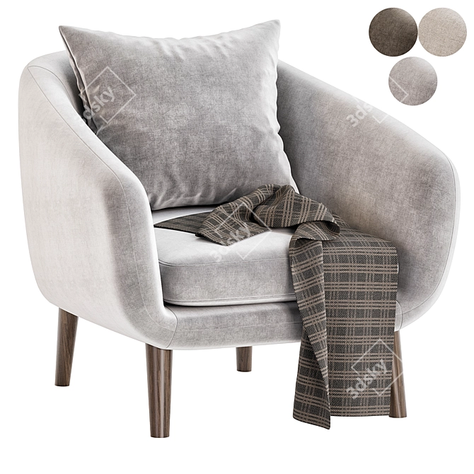Contemporary Hanna Armchair Collection 3D model image 2