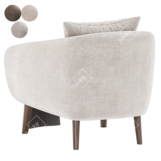Contemporary Hanna Armchair Collection 3D model image 5