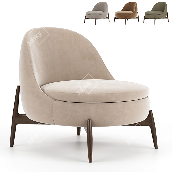 Modern Minotti Sendai Armchair 3D model image 1