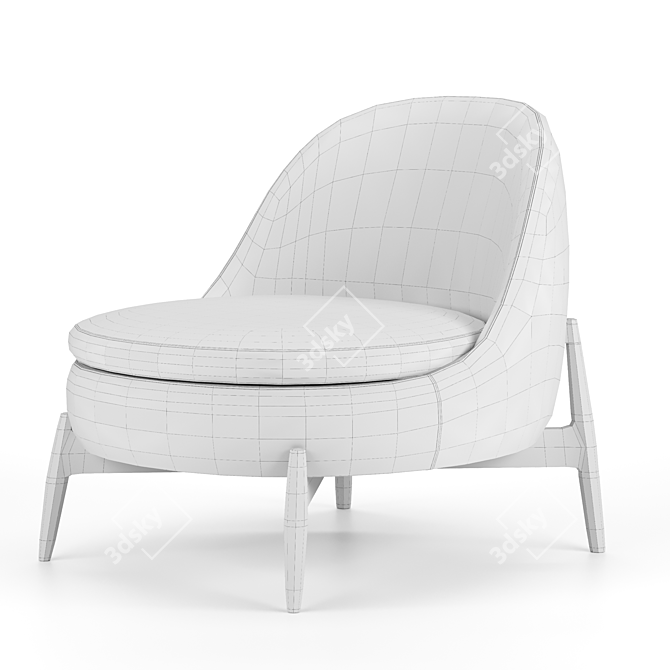 Modern Minotti Sendai Armchair 3D model image 5