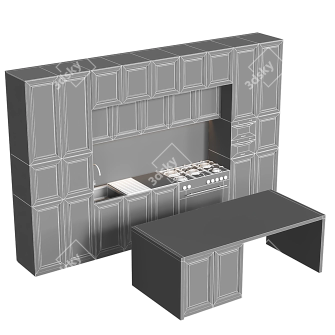 Sleek Modern Kitchen Design Entity 3D model image 4