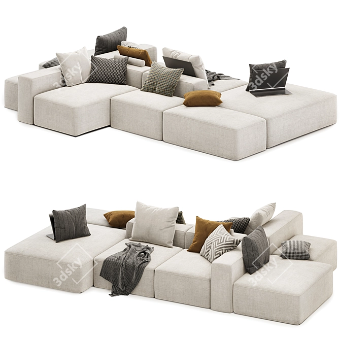 Luxurious Westside Sofa with Italian Elegance 3D model image 2