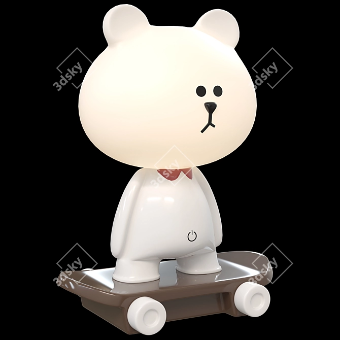 Skate Bear Child Table Lamp 3D model image 1