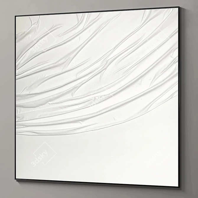 Plaster Square Photo Frames Set 3D model image 6