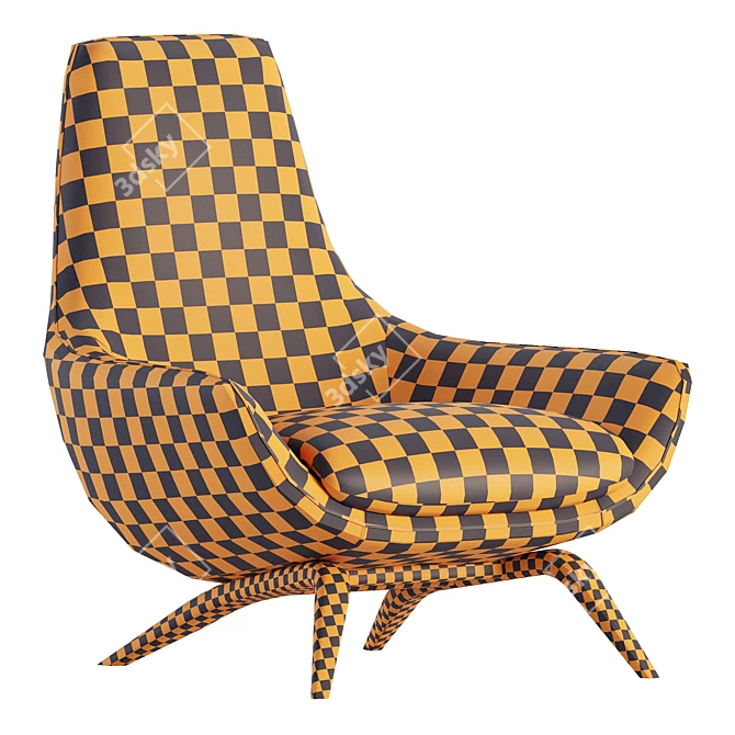Elegant ERMES Velvet Armchair 3D model image 7