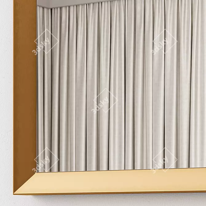  Thick Frame Metal Rectangle Wall Mirrors 3D model image 4