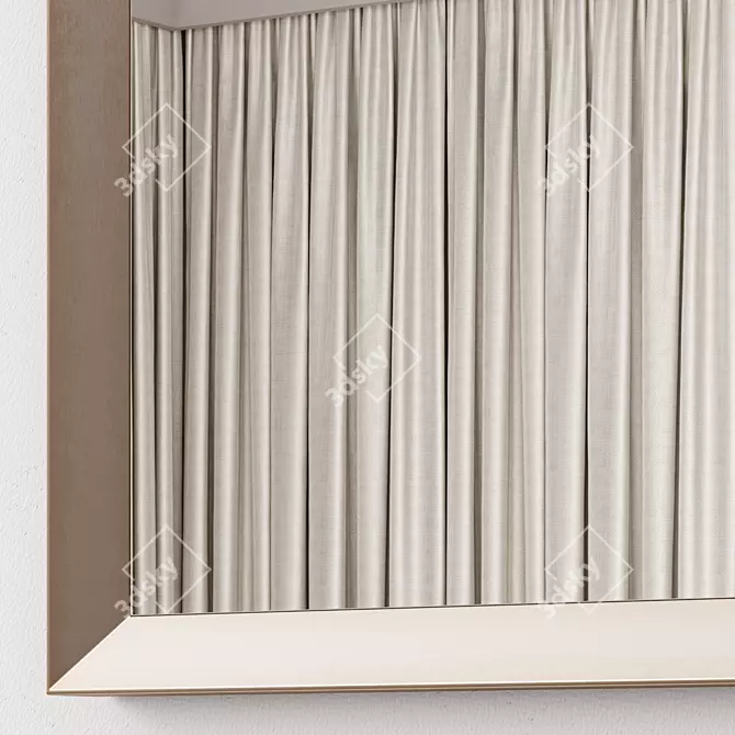  Thick Frame Metal Rectangle Wall Mirrors 3D model image 5