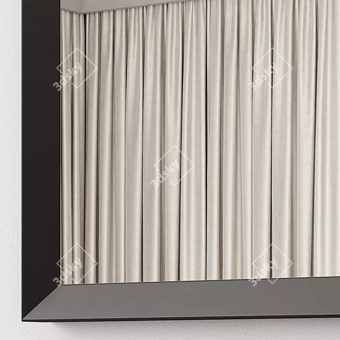  Thick Frame Metal Rectangle Wall Mirrors 3D model image 6